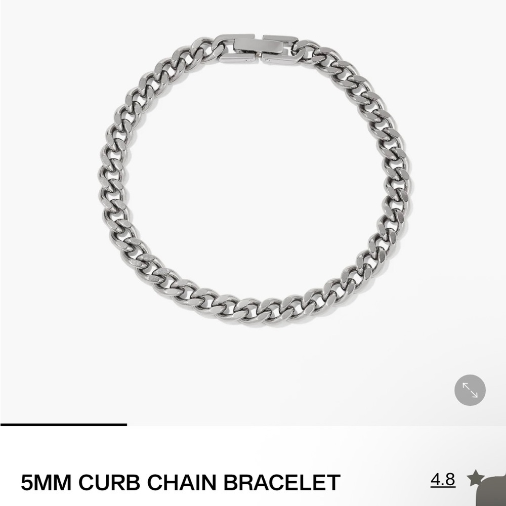 Mejuri 5mm Curb Bracelet Titanium 7.5in Length